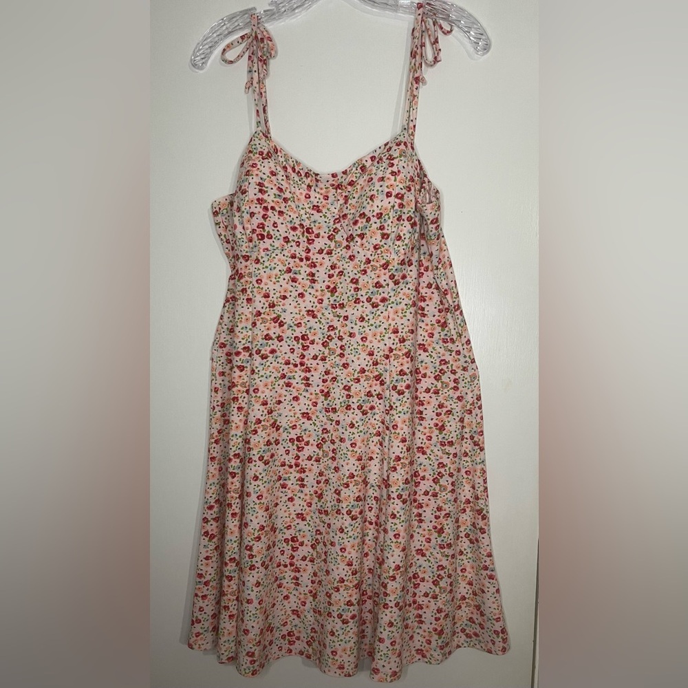 Lily Rose Red & Pink Floral Strappy Nightgown – Size XXL